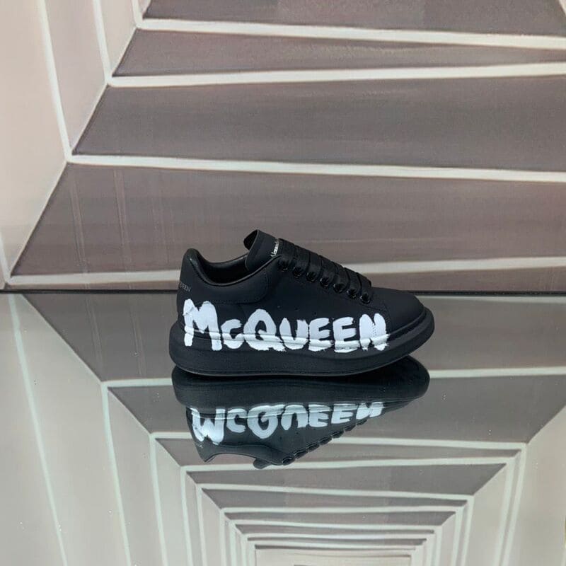 Alexander McQueen Oversized Graffiti Black White